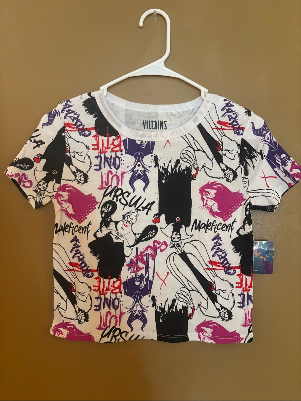 Disney Villains All Over Print Girls Tee Size Medium